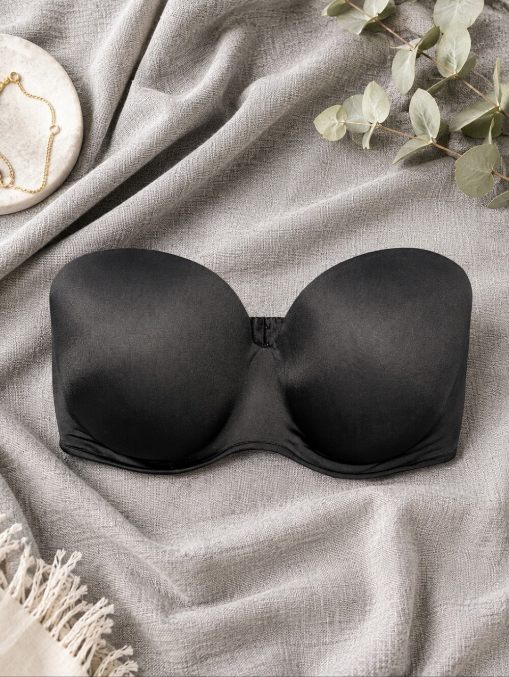 CACIQUE Lane Bryant Boost Strapless Bra Black 40F